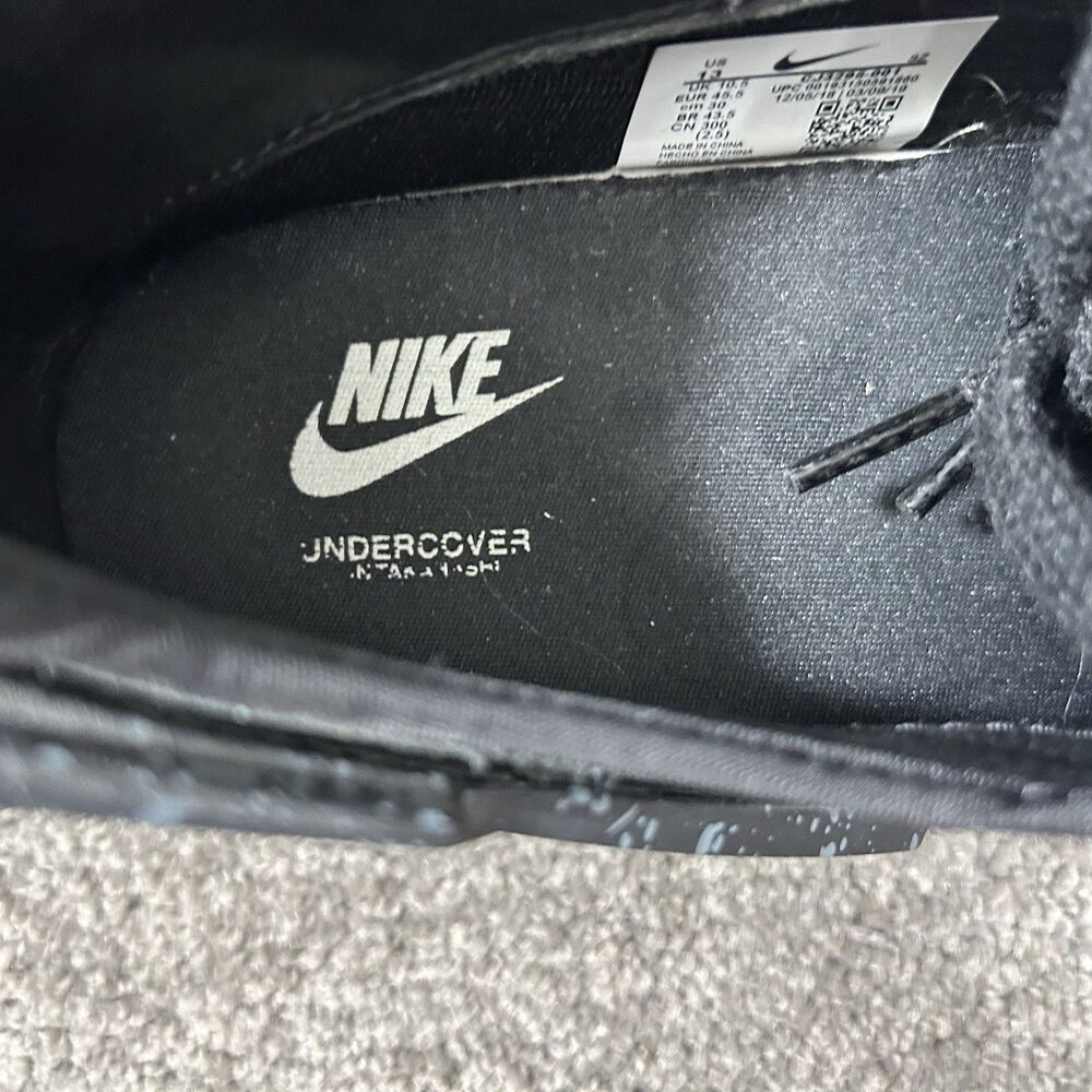 Nike x UNDERCOVER Daybreak Jun Takahashi CJ3295-001 Men’s Sz 13 Black Shoes Used - Picture 11 of 12